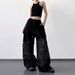 Summer Women's Black & White Lace Panel Wide-Leg Pants – High-Waisted Straight Cut, Breathable Office To Evening Wear (S-XL)_ecoleips.com
