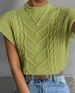Aria Basics Foreign Trade 2026 Spring Autumn New Fashion Women's Sweater European And American Style Twisted High Collar Vest_ecoleips.com