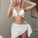 New 2025 Sexy Bikini Three Piece Set Swimsuit European And American Style with Tulle Skirt Halter Neck Solid Color Hot Selling Item_ecoleips.com