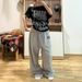 Women's Clothing Retro Embroidery Sports Casual Sweatpants Loose Back Design Wide Leg Jazz Dance Wide Leg Trousers For Women_ecoleips.com