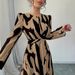 Women's Clothing 2025 New Commuter Fashion Round Neck Long Sleeve Waist Large Swing Dress Female_ecoleips.com