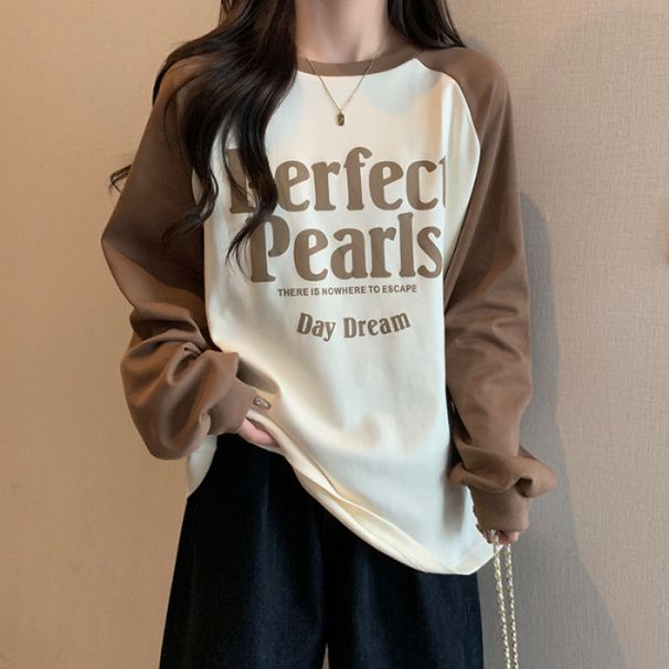 Autumn And Winter Korean-Style Long-Sleeved Sweatshirt With Letter Print For Women, A Niche Design, Loose Bf Style, Slim_ecoleips.com