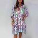 Women's Clothing New Fashion Printed Casual Dress Retro Long Sleeve Skirt_ecoleips.com