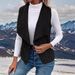 Women’s Sleeveless Vest Jacket – Slim-Fit Blazer Vest With Notch Lapel, Lightweight Stretchable Layering Piece_ecoleips.com