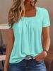2025 Summer New European And American Hot Selling Top Tailcoat Square Neck Pleated Ruffle Edge Short Sleeved T-shirt_ecoleips.com