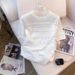 Women's Clothing Real shot of new summer design round neck short sleeve slim T shirt thin ice silk sweater for women_ecoleips.com