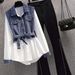 Women's Clothing Version Of The Street Blasting High End Design Sense Two Piece Shirt With Flared Pants_ecoleips.com