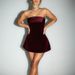 Sexy Backless Off Shoulder Bodycon Mini Dress For Women - Slim Fit, Sleeveless, A-Line, Stretchy Polyester Spandex Blend (Black, Wine Red)_ecoleips.com