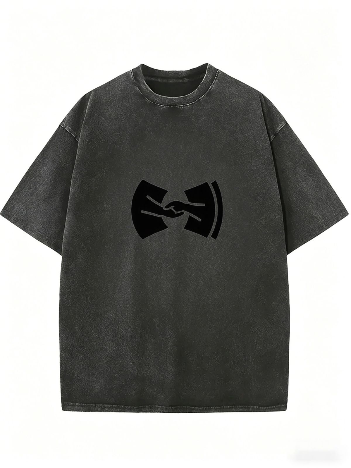 Black & White Washed Slim Fit Tee, Women 100% Cotton Short Sleeve Top, Retro Style Fitted Daily Commute Wear_ecoleips.com