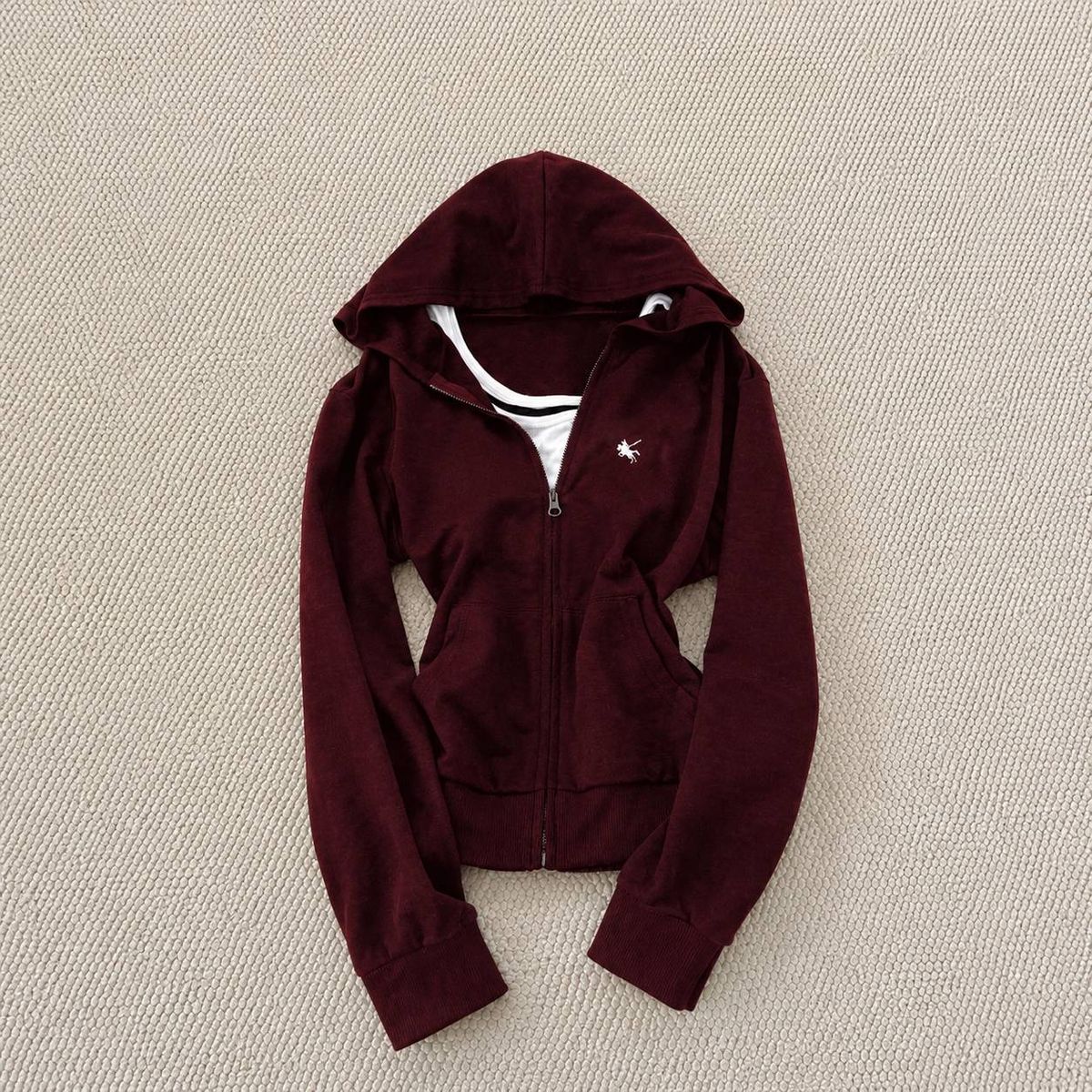 Women's High Quality PL Pony Print Hooded Sweatshirt Cardigan Zip up Spring Autumn_ecoleips.com