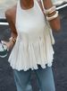 Slim Fit Solid Color Camisole Top for Women with Fluffy Hem And Exposed Back Sexy Stylish Hot Seller Women's Top_ecoleips.com