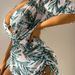Women's Clothing Leaf Print Three Piece Bikini Set Swimwear Long Sleeved Waist Cinching Tie Beach Sun Protection_ecoleips.com