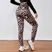 Women's Clothing Women's High-Waisted Slimming Leggings Leopard Print Fleece Lined Warmth Side Pocket Design Autumn Trendy Bottoms_ecoleips.com