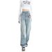 2024 Fall/Winter New Vintage Light-Colored Straight-Leg Jeans For Women, Loose Fit, Draped, Petite-Friendly,_ecoleips.com