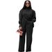 Women's Clothing Autumn and Winter Turtleneck Irregular Split Long Sleeve Casual Two piece Set_ecoleips.com
