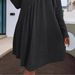 K Women's Fashion Bohemian Irregular Brushed Corduroy Solid Color Dress;_ecoleips.com