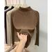 Sheer Mesh Mock Neck Top – Slim-Fit Sequin Blouse For Layering (7 Colors, M-XL)_ecoleips.com