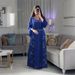 Modest Abaya Dress Evening Gown –Elegant Long Sleeve Party Dress With Crystal Embroidery & Belt – Modest Formal Abaya For Women’s Banquet & Celebratio_ecoleips.com