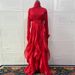 Women's Round Neck Long Sleeve Dress Waist Defining Ruffles Fashionable_ecoleips.com