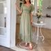 DiYun European And American Casual Vacation Short-Sleeve Simple Long Dress Women's Clothing 2025 Summer_ecoleips.com