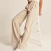 Elegant High-Waisted Wide Leg Pants For Women - Office Trousers With Belt, Flowy & Slimming, Real Pockets, Stretchy Polyester_ecoleips.com
