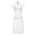 AD002 European American Cross-border New Sexy Fashion Slim-fit Printed Patchwork Halter Top And Versatile Skirt 2-piece_ecoleips.com