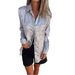 Women's Casual Suede Lapel Shirt Spring Fashion Clothing Style_ecoleips.com