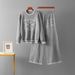 Women's Solid Color Two Piece Knit Set Round Neck Jacquard Knit Top With Wide Leg Pants Trendy Loose Wool Casual Suit For Autumn And Winter_ecoleips.com