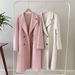 Women's Double-Sided Cashmere Coat, Mid-Length Korean Style Wool Overcoat, Loose Fit Double Breasted Winter Coat For Women_ecoleips.com