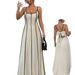 Women's Spaghetti Strap Backless Color Block Slip Dress - Sleeveless Bodycon Midi Dress For Party Date Night_ecoleips.com