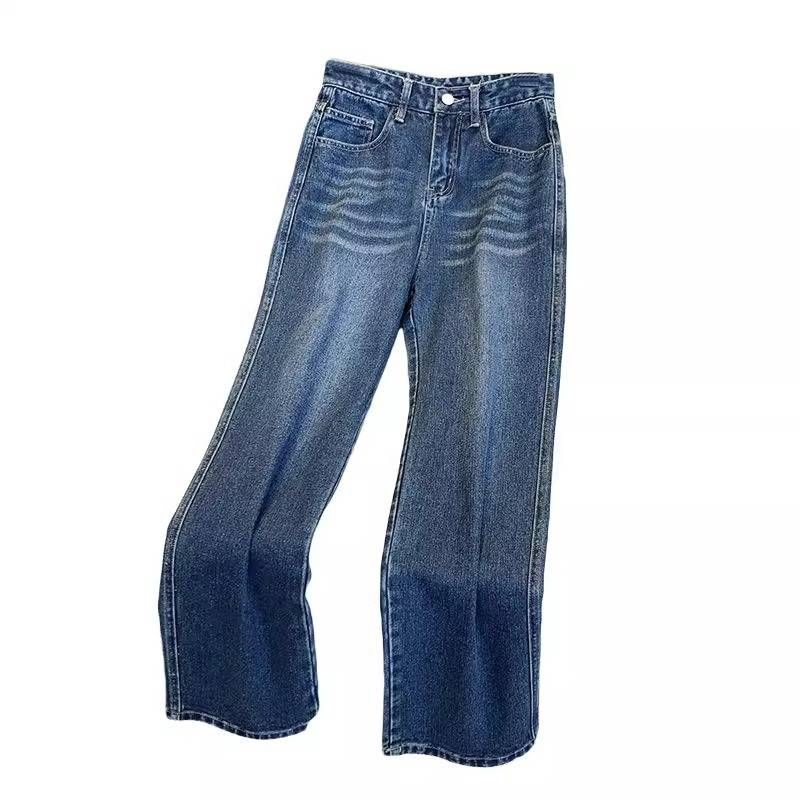 Women's Clothing Clearance sale women's clothing cut label original straight high waist jeans women's spring and summer casual wide leg pants_ecoleips.com