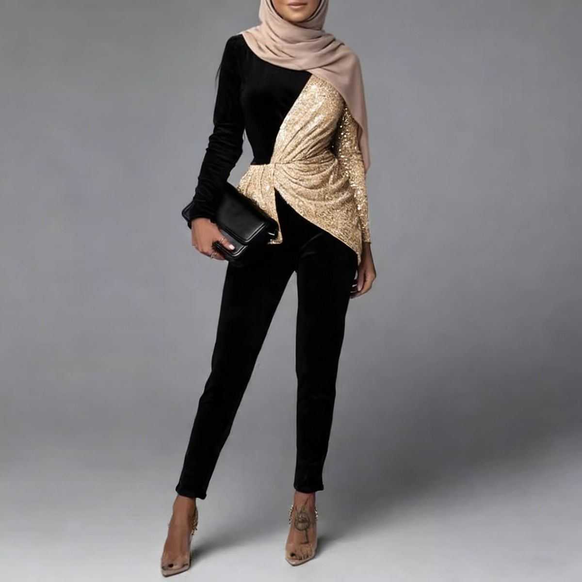 Women's Clothing Exquisite Solid Color Lace Up Ladies Dress_ecoleips.com