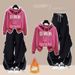 Korean-American Vintage Fleece Set (Oversized Hoodie + Striped Work Pants, Unisex Winter Loungewear For Street Snap)_ecoleips.com