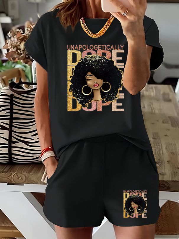 Women’s 2 Piece Outfit Set – Oversized Graphic T-Shirt And Biker Shorts Matching Set, Casual Summer Lounge Tracksuit For Daily Wear-360_ecoleips.com
