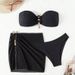Women's Jacquard Bikini Set – Solid Color Sexy Two-Piece Swimwear With Special Fabric For Beach & Pool_ecoleips.com