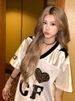 Women's Retro Style Short Sleeve T-Shirt Leopard Print Color Blocking V-Neck Slimming Quick Drying Loose Casual Top For Summer_ecoleips.com