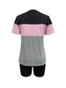Women's Color-Block Crew Neck Two-Piece Set Short-Sleeve T-Shirt & Shorts Summer Sportswear European American Style_ecoleips.com