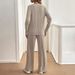 Women's Clothing Fashion Casual Straight Pants Temperament Loose Button Pit Striped Knitted Suit_ecoleips.com