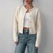 Style Knitted Cardigan For Women Metal Buckle Short Round Neck Soft Cozy Sweater Jacket Autumn Winter New_ecoleips.com