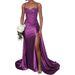 Elegant Strapless Evening Gown Side Slit Small Train Women's Party Wear Perfect for Birthdays Bridesmaids_ecoleips.com