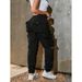 Women's Clothing Trendy Loose Fit Motorcycle Work Pants Multi Pocket Casual Bottoms For Spring Autumn_ecoleips.com