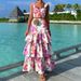FD2069 2025 Spring/Summer New Women's Fashionable Elegant Printed Skirt And Tube Top Two-Piece Set_ecoleips.com