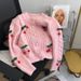 Women's Clothing New Cherry Age Reducing Sweet Sweater Women's Short Thickened Knitted Cardigan Loose Lazy Style Top_ecoleips.com