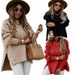 Women's Clothing Oversized Knit Sweater - Relaxed Lantern Sleeve Pullover, Soft Polyester-Acrylic Blend, Semi-High Neck For Effortless Layering_ecoleips.com