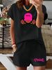 Women’s 2 Piece Outfit Set – Oversized Graphic T-Shirt And Biker Shorts Matching Set, Casual Summer Lounge Tracksuit For Daily Wear-297_ecoleips.com