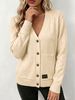 Women Soft Skin-Friendly Lightweight Breathable Knit Cardigan V Neck Button Front Long Sleeve Oversized Loose Pocket Knit Coat_ecoleips.com