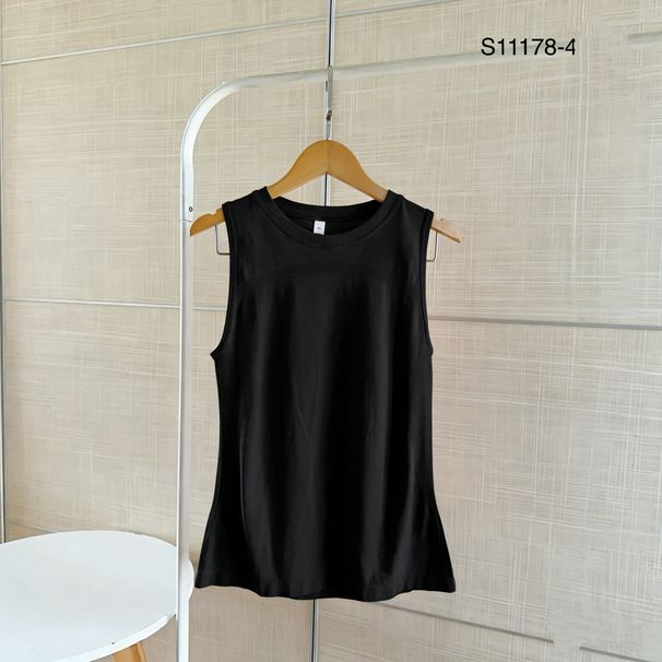 Seamless Breathable Women Sleeveless Yoga Tank Top, Quick‑Dry Lightweight Sports Cover‑Up For Running Fitness Pilates_ecoleips.com