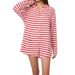"Stylish Striped Jumpsuit For Women - Slim Fit High Waist Long Sleeve Romper, Casual Vacation Outfit, Comfortable Loungewear Trendy Summer_ecoleips.com