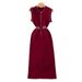 Women's Clothing Sleeveless Knitted Dress For Women Summer Style Heavy Beading Design Round Neck Straight Skirt_ecoleips.com