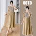 Summer New Korean Fashion Patchwork Maternity Dress_ecoleips.com